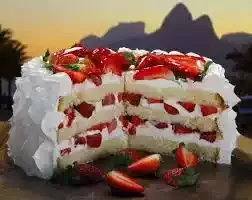 Bolo de Morango com Chantilly